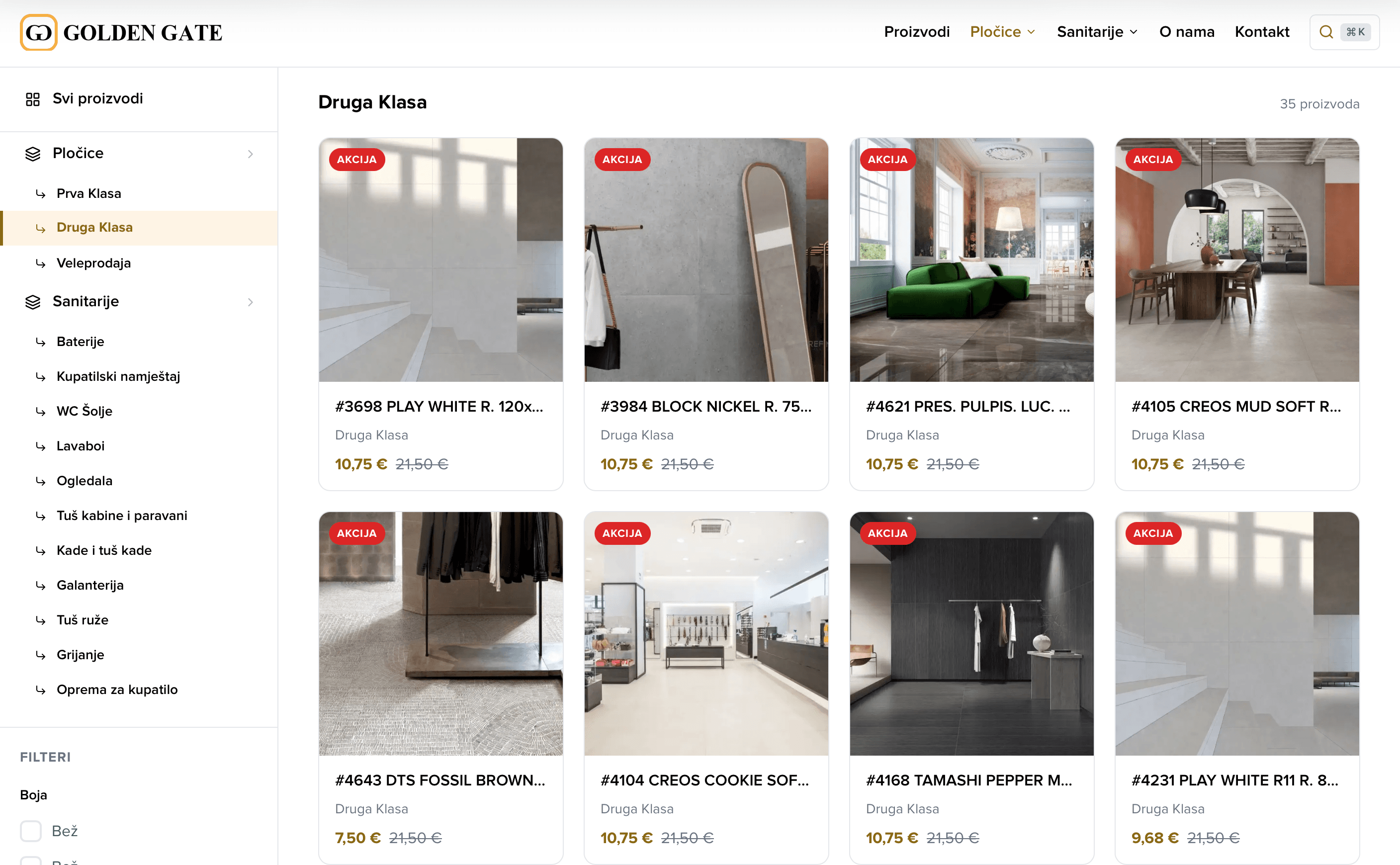Golden Gate product catalog by Riangle