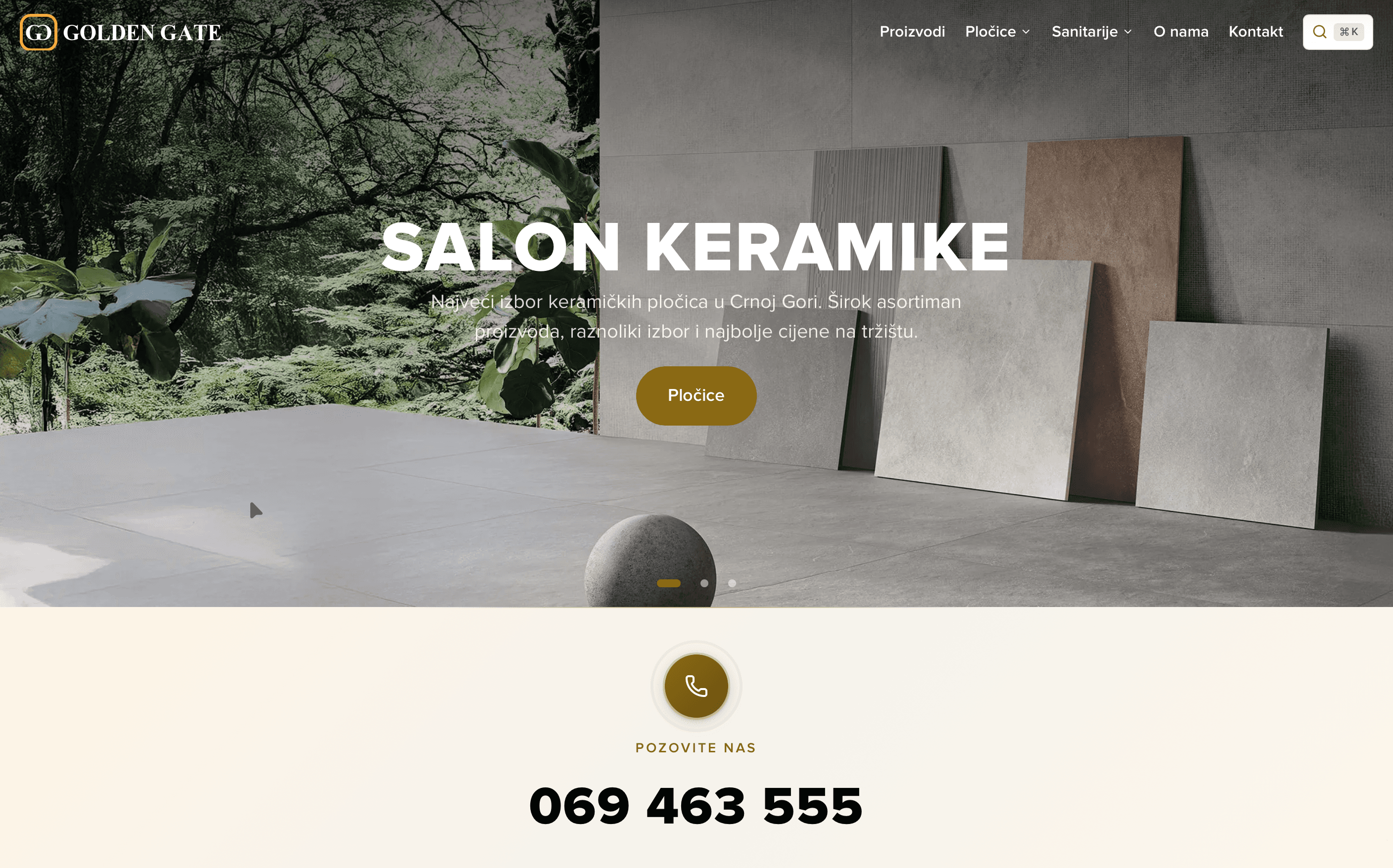 Golden Gate d.o.o. home page in light mode